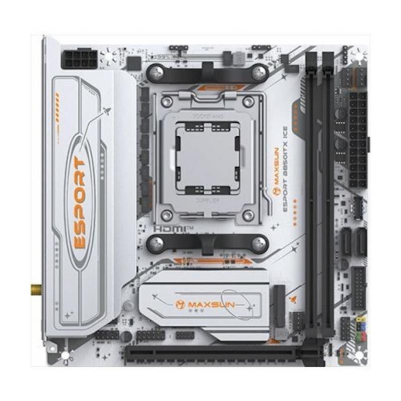 ����������� ����� MAXSUN MS-eSport B850ITX WIFI ICE (Socket AM5, mini-ITX, 2*DDR5(96Gb), DP/HDMI,  2*SATA3, 2*M.2,  1*PCIEx16, 4*USB2.0, 2*USB 3.0, 1*Type-C, LAN 1*2,5G, Bluetooth,  Wi-Fi 802.11ax, RTL) [MS-eSport B850ITX WIFI ICE]