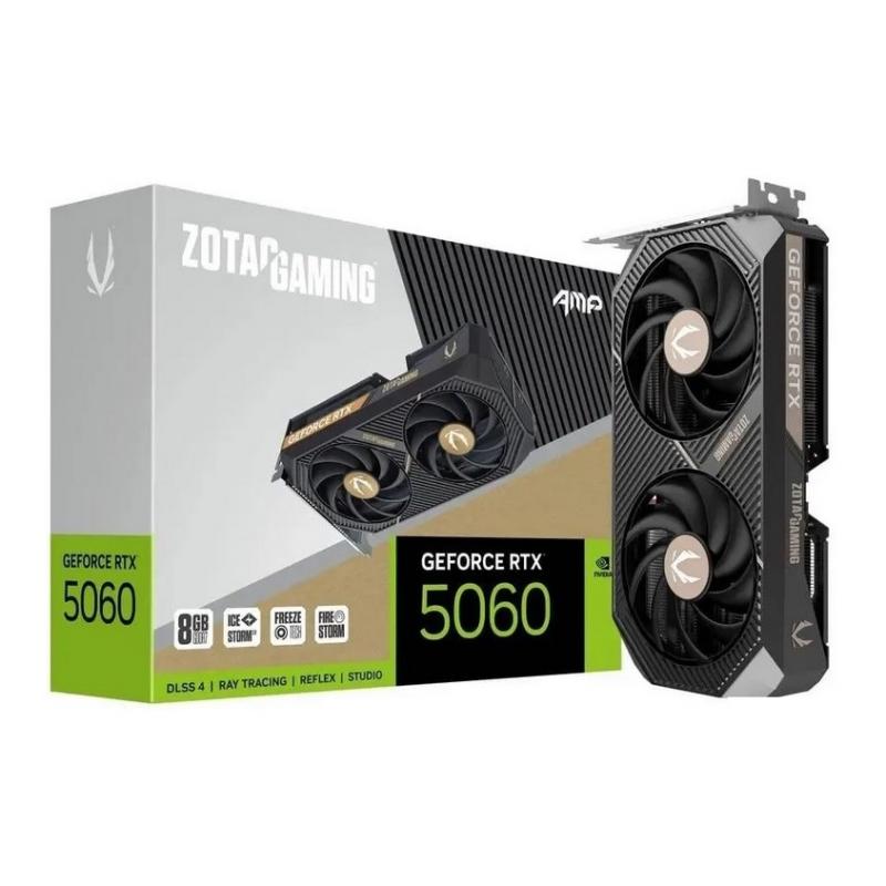 ���������� Zotac PCI-E 5.0 RTX 5060 Ti 8GB AMP NV RTX 5060TI 8Gb 128bit GDDR7 2632/28000/HDMIx1/DPx3 [ZT-B50610F-10M]