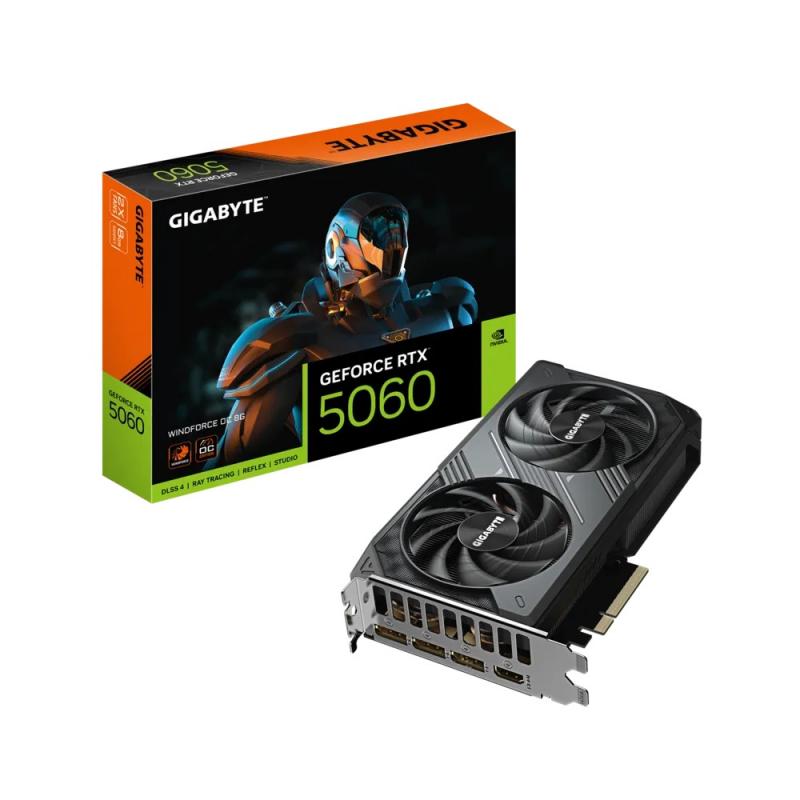  Gigabyte GeForce RTX 5060 WINDFORCE OC 8G, GDDR7, Ret [GV-N5060WF2OC-8GD]