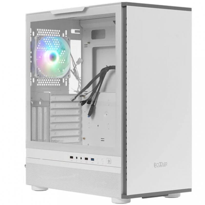 ������ PCCooler IE200 WH, Midi-Tower, TG, 1x120mm ARGB, 1xUSB-A 3.0 + 2xUSB-A 2.0, E-ATX, ATX, mATX, mITX White [IE200 WH]