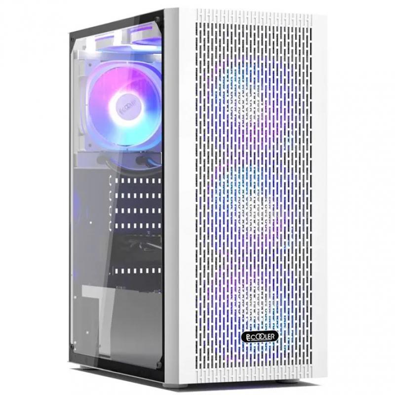������ PCCooler MA100 MESH WH, Midi-Tower, TG, Mesh, 3x120mm ARGB, 1xUSB-A 3.0 + 2xUSB-A 2.0, ATX, mATX, mITX White [MA100 MESH WH]