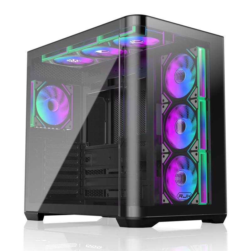  Raijintek ATREUS BT7, Midi-Tower, TG, 7x120mm ARGB, 2xUSB-A 3.0 + 1xUSB Type-C , E-ATX, ATX, mATX, mITX Black [0R20B00258]