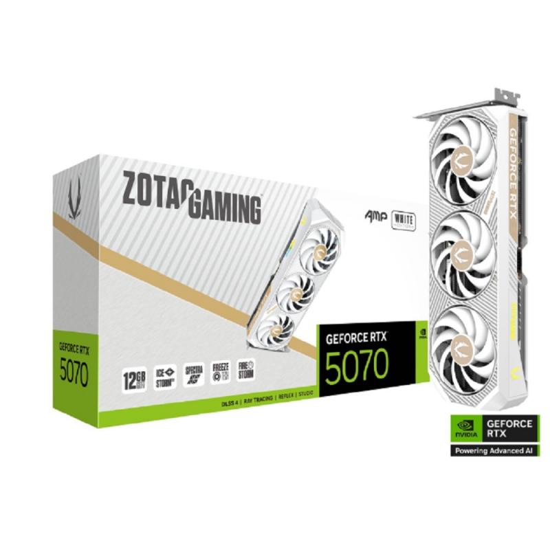 ���������� Zotac NVIDIA  GeForce RTX 5070 RTX 5070 AMP WHITE ED 12�� GDDR7, Ret  [ZT-B50700FQ-10P]