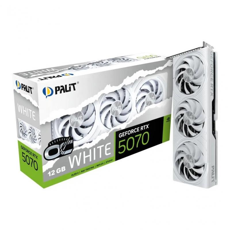 ���������� Palit NVIDIA  GeForce RTX 5070 PA-RTX5070 WHITE OC 12�� GamingPro, GDDR7, OC,  Ret [NE75070U19K9-GB2050W]