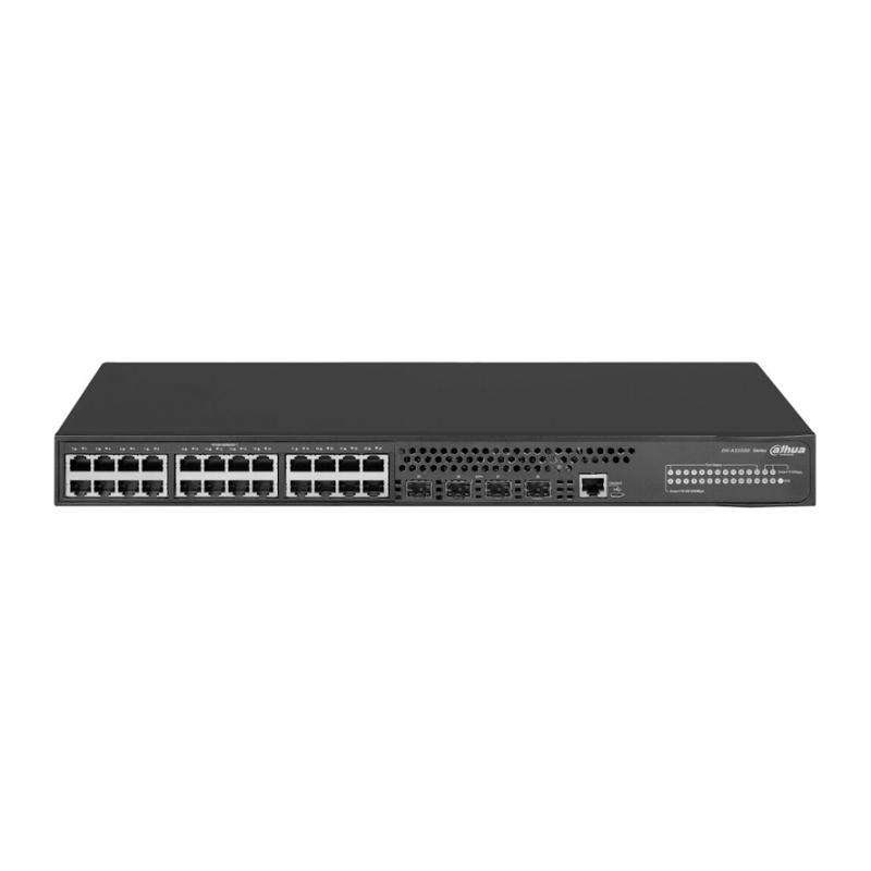 DAHUA 28-�������� ����������� ����������, ������� L3 �����: 24 RJ45 10/100/1000����/�, 4 SFP+ 1000/10000����/�(uplink), �������: 100~240�(AC), �����������: �� 6�� [DH-AS5500-24GT4XF]