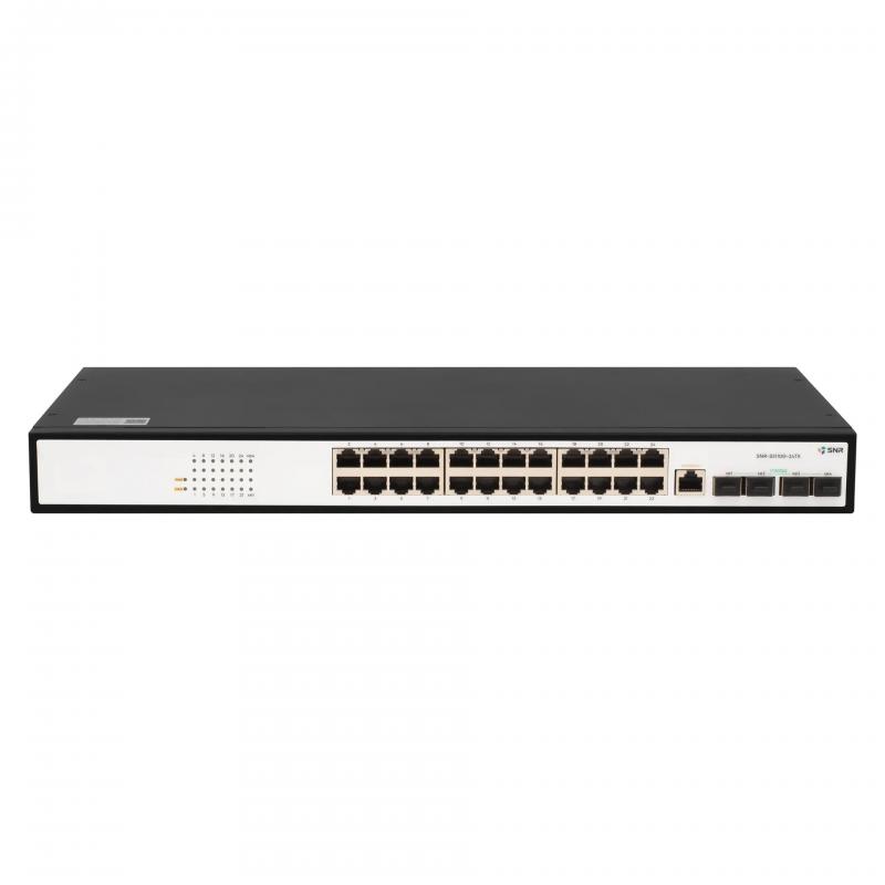 ���������� SNR ����������� ���������� ������ 2+, 24 ����� 10/100/1000Base-T, 4 ����� 1/10G SFP+, ���������� �� ~220V AC [SNR-S5110G-24TX]