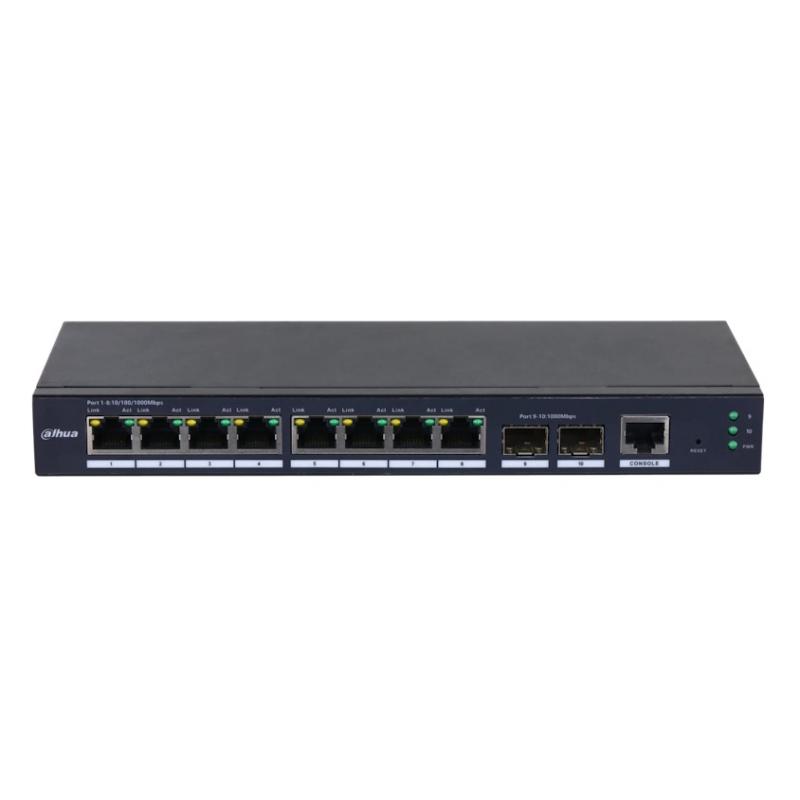 ���������� Dahua 10-Port  Cloud Managed Desktop Gigabit Switch with 8-Port PoE  [DH-SG4010P-2F]