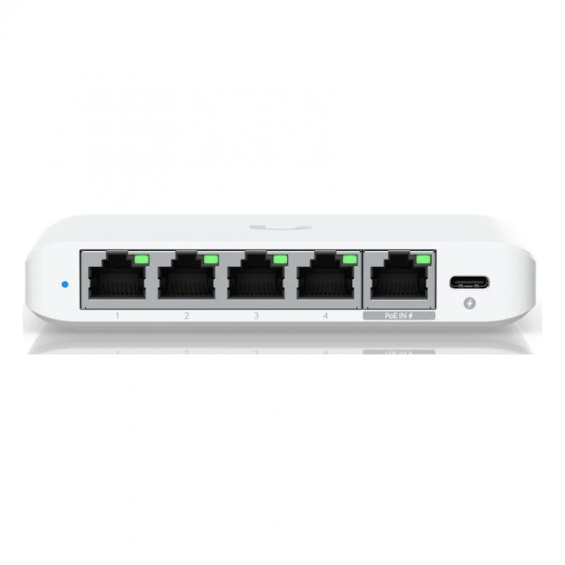 ���������� Ubiquiti UniFi Switch Flex Mini 2.5G Compact, 5-port 2.5G switch that can be powered with PoE or a USB-C adapter. [USW-Flex-2.5G-5]