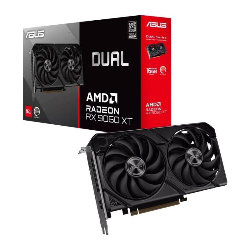 ���������� Asus AMD Radeon RX 9060XT 16Gb 128bit PCI-E 5.0, GDDR6 2550/20000 HDMIx1 DPx2 HDCP Ret [DUAL-RX9060XT-16G]