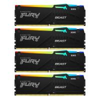 ������ ������ Kingston 64GB 6000MT/s DDR5 CL40 DIMM (Kit of 4) FURY Beast RGB XMP [KF560C40BBAK4-64]