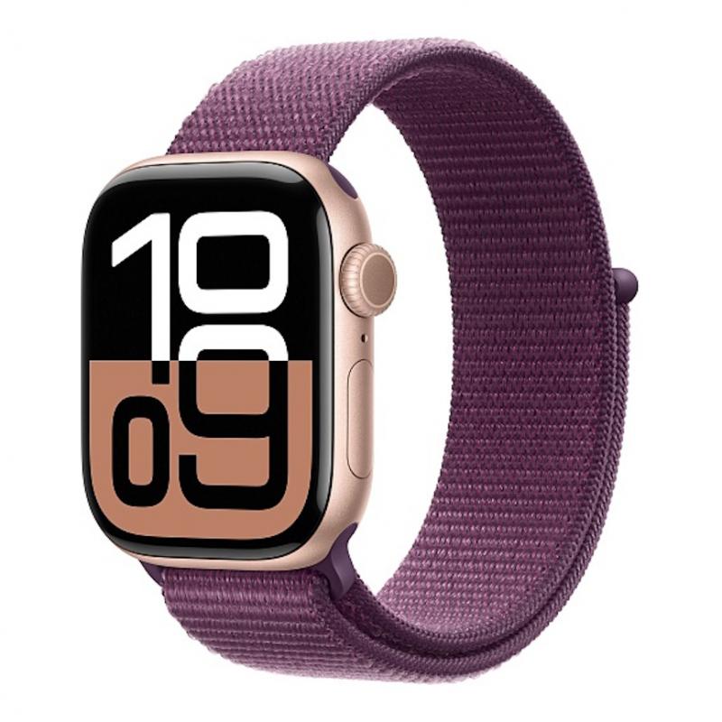 ����� ���� Apple Watch S10 (2024) 42mm, Rose Gold Aluminum Case/Plum Sport Loop