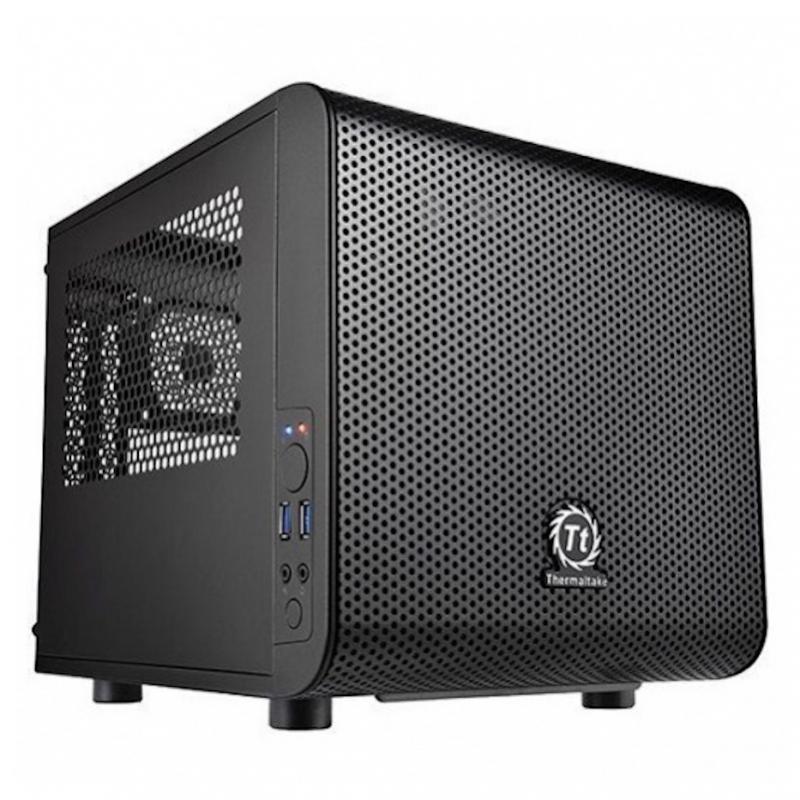 ������ miniITX Thermaltake Core V1, Mini-Tower, ��� ��,  ������ [ca-1b8-00s]