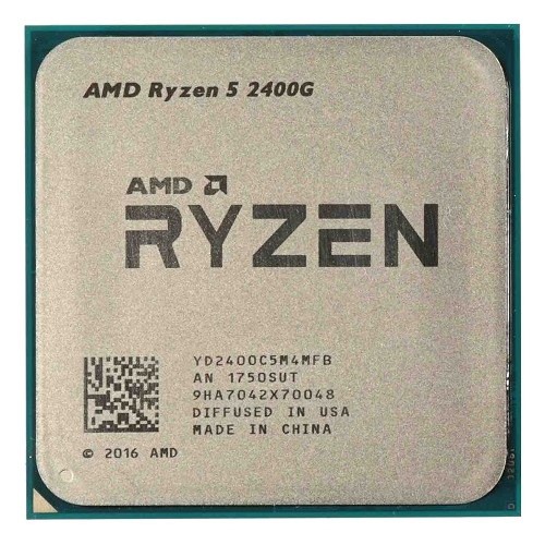  Soc-AM4 AMD Ryzen X4 R5-2400G SAM4 OEM 65W 3600 (YD2400C5M4MFB)