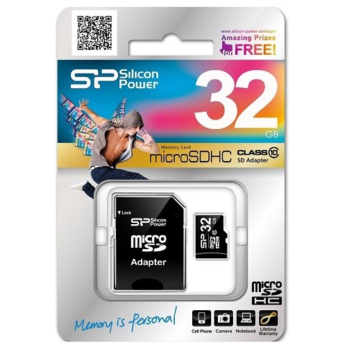 Карта памяти Silicon Power micro SDHC Card 32GB Class 10 + SD adapter