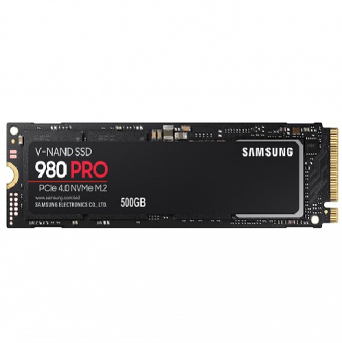 SSD  Samsung SSD 500GB 980 PRO, V-NAND 3-bit MLC, Elpis, M.2 (2280) PCIe Gen 4.0 x4, NVMe 1.3c, R6900/W5000, IOPs 800 000/1 000 000 (MZ-V8P500BW)