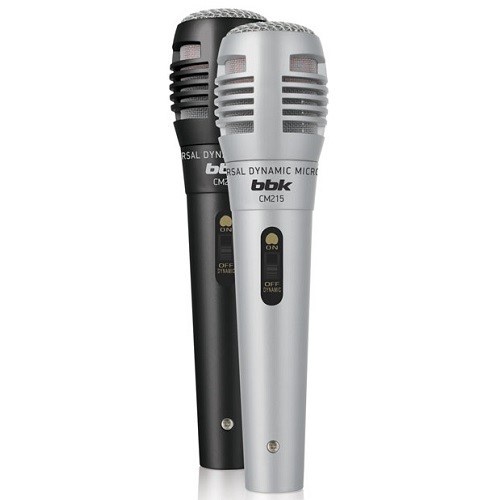 Микрофон проводной BBK CM215 2,5м черный/серебристый