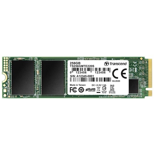 SSD  Transcend MTE220, M.2 (80 ) NVMe 1.2 PCIe Gen3 x4, 3D NAND TLC, 256  (TS256GMTE220S)