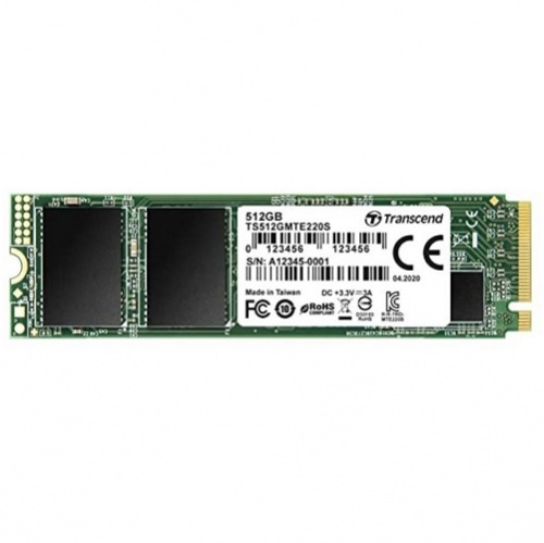 SSD  Transcend MTE220, M.2 (80 ) NVMe 1.2 PCIe Gen3 x4, 3D NAND TLC, 512  (TS512GMTE220S)