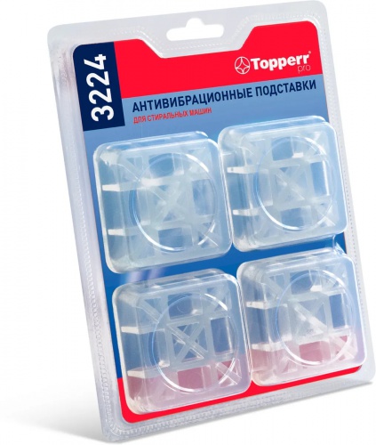 Подставки для стиральных машин Topperr квадратные прозрачный полимер 4шт (3224)