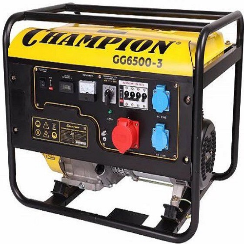 Бензиновый генератор CHAMPION GG6500-3, 380/220, 6.8кВт. 67 кг