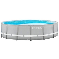 Бассейн INTEX 26726 каркасный, 16805л, диаметр 457см, винил/полиэстер, серый
