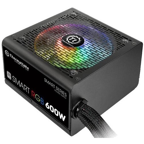   Thermaltake ATX 600W Smart RGB 600 80+ (24+4+4pin) APFC 120mm fan color LED 5xSATA RTL (PS-SPR-0600NHSAWE-1)