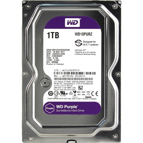   WD SATA3 1Tb Purple Video IntelliPower 64Mb (WD10PURZ)