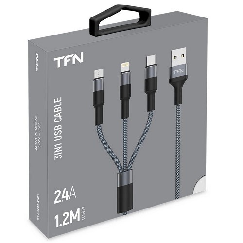 TFN кабель 3in1 1.0m graphite