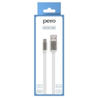 Дата-кабель PERO DC-01 micro-USB 2А 1м белый
