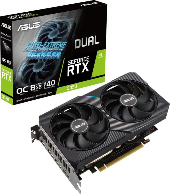  ASUS NVIDIA  GeForce RTX 3050 DUAL-RTX3050-O8G 8 GDDR6, OC,  Ret