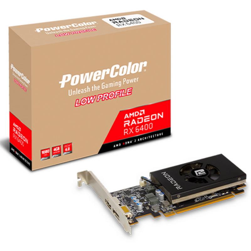  PowerColor RX6400 Low Profile (AXRX 6400 LP 4GBD6-DH) 4GB GDDR6 64bit HDMI DP