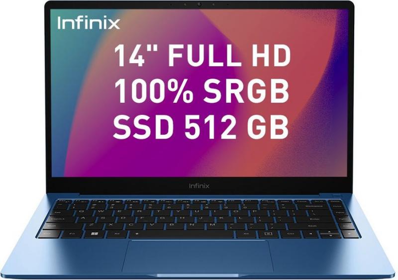Ноутбук INFINIX Inbook X2, 14,  IPS, Intel  Core i5  1035G1 1.0ГГц, 8ГБ, 512ГБ SSD,  Intel UHD Graphics , noOS, T097804,  голубой