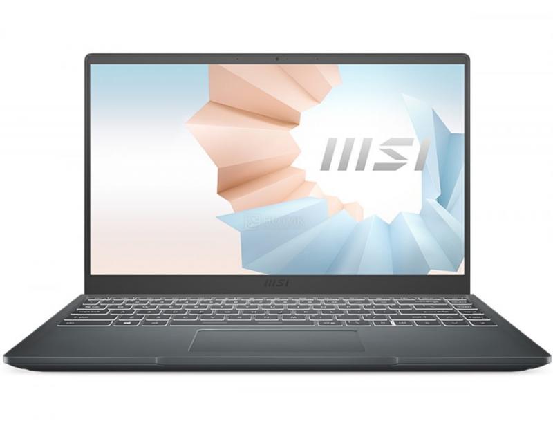 Ноутбук MSI Modern 14 B11MOU-1240RU i7-1195G7, 16Gb, 512Gb SSD, 14 FHD, Intel® Iris® Xe graphics, Win11Pro, карбоново серый [9S7-14D334-1240]