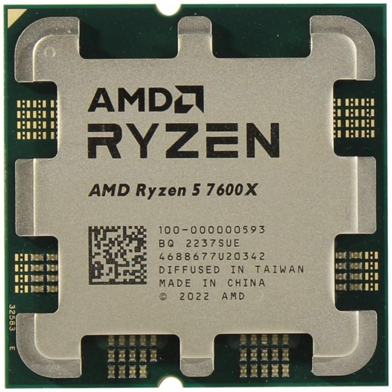  AMD RYZEN 5 7600X OEM (Raphael, 5nm, C6/T12, Base 4,70GHz, Turbo 5,30GHz, RDNA 2 Graphics, L3 32Mb, TDP 105W, SAM5)