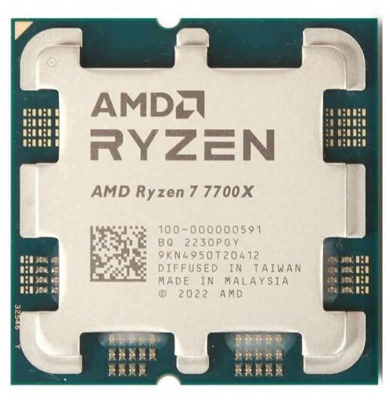  AMD RYZEN 7 7700X OEM (Raphael, 5nm, C8/T16, Base 4,50GHz, Turbo 5,40GHz, RDNA 2 Graphics, L3 32Mb, TDP 105W, SAM5)