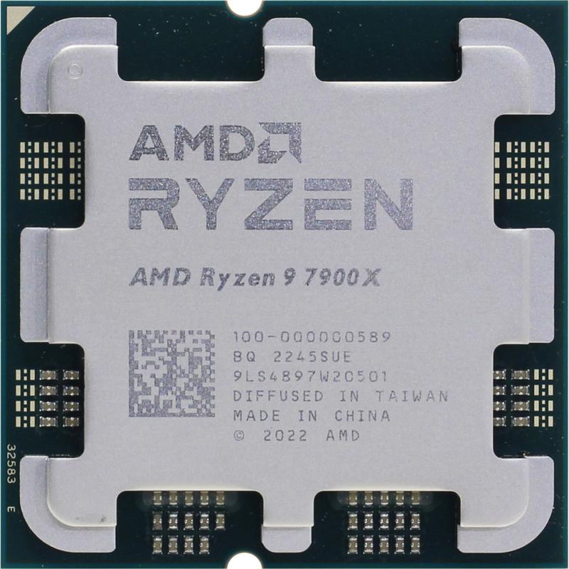 Процессор AMD RYZEN 9 7900X OEM [100-000000589] (Raphael, 5nm, C12/T24, Base 4,70GHz, Turbo 5,60GHz, RDNA 2 Graphics, L3 64Mb, TDP 170W, SAM5)