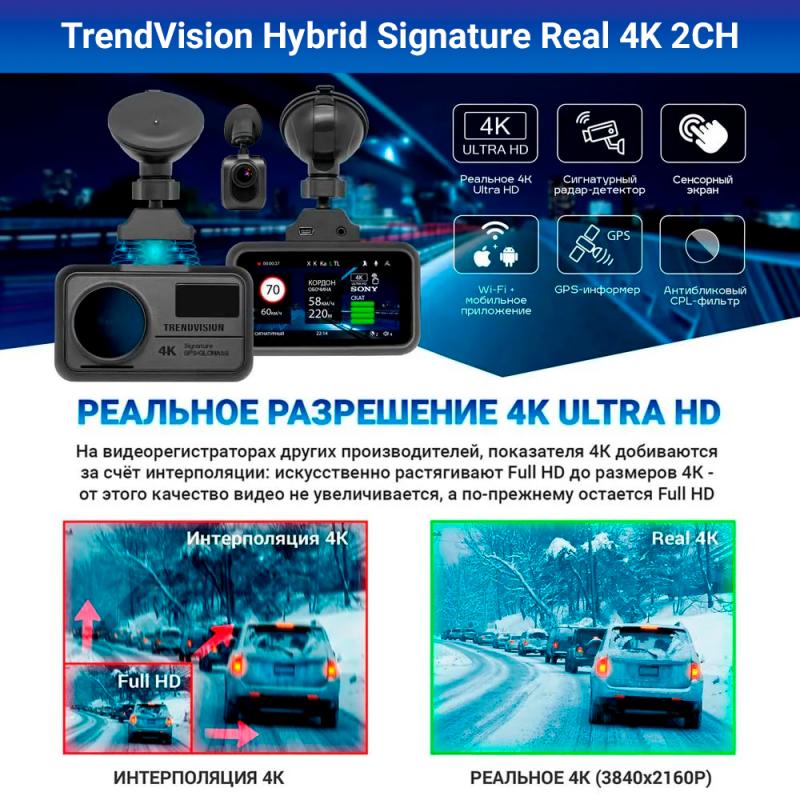 Видеорегистратор с радар-детектором TrendVision Hybrid Signature Real ...