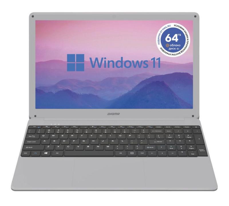 Ноутбук Digma EVE 15 P417, 15.6,  Intel Core i3 10110U 2.1ГГц, 2-ядерный, 8ГБ 256ГБ SSD,  Intel UHD Graphics , Win 11 Home, серый [DN15P3-8CXW01]
