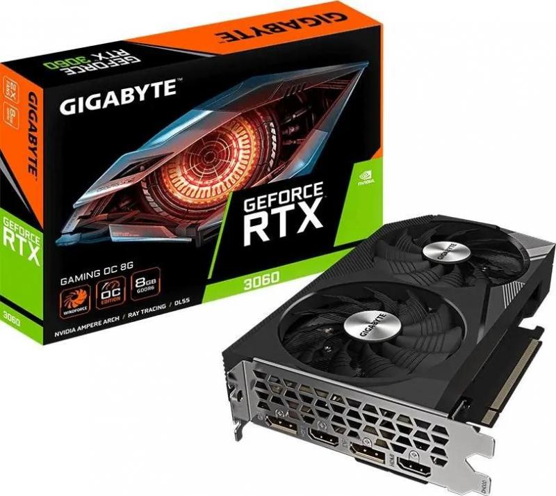  GIGABYTE NVIDIA  GeForce RTX 3060 GV-N3060GAMING OC-8GD 2.0 8 Gaming, GDDR6, OC,  Ret