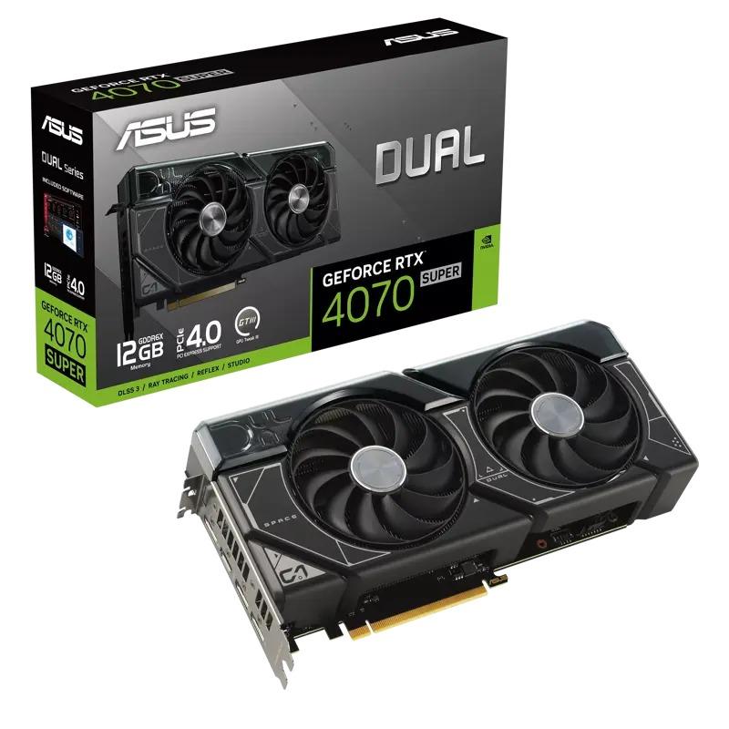  Asus NVIDIA GeForce RTX 4070 Super 12Gb, Ret [DUAL-RTX4070S-12G] [90YV0K83-M0NA00]