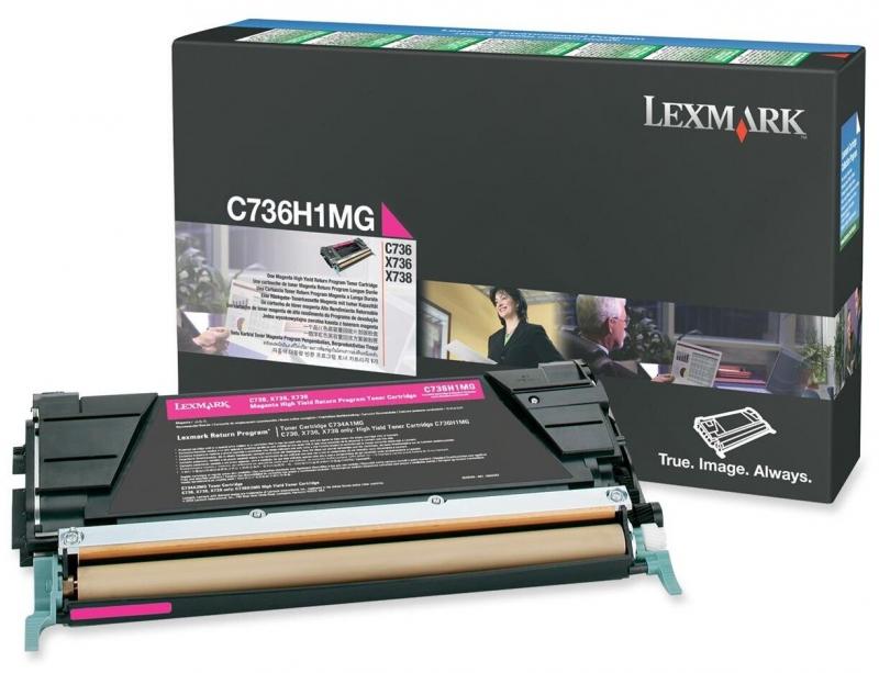  Lexmark C736H1MG Magenta High Yield Return Program Print Cartridge (10K)