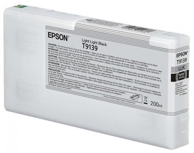 Картридж Epson C13T913900, (200ml), Light Light Black, светло-серый